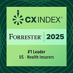CXIndex. Forrester 2025. #1 Leader US. Health Insurers