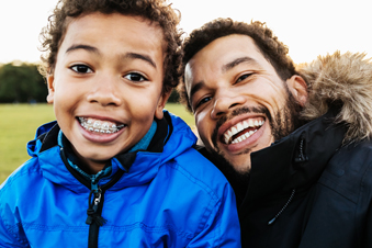 Father and son selfie